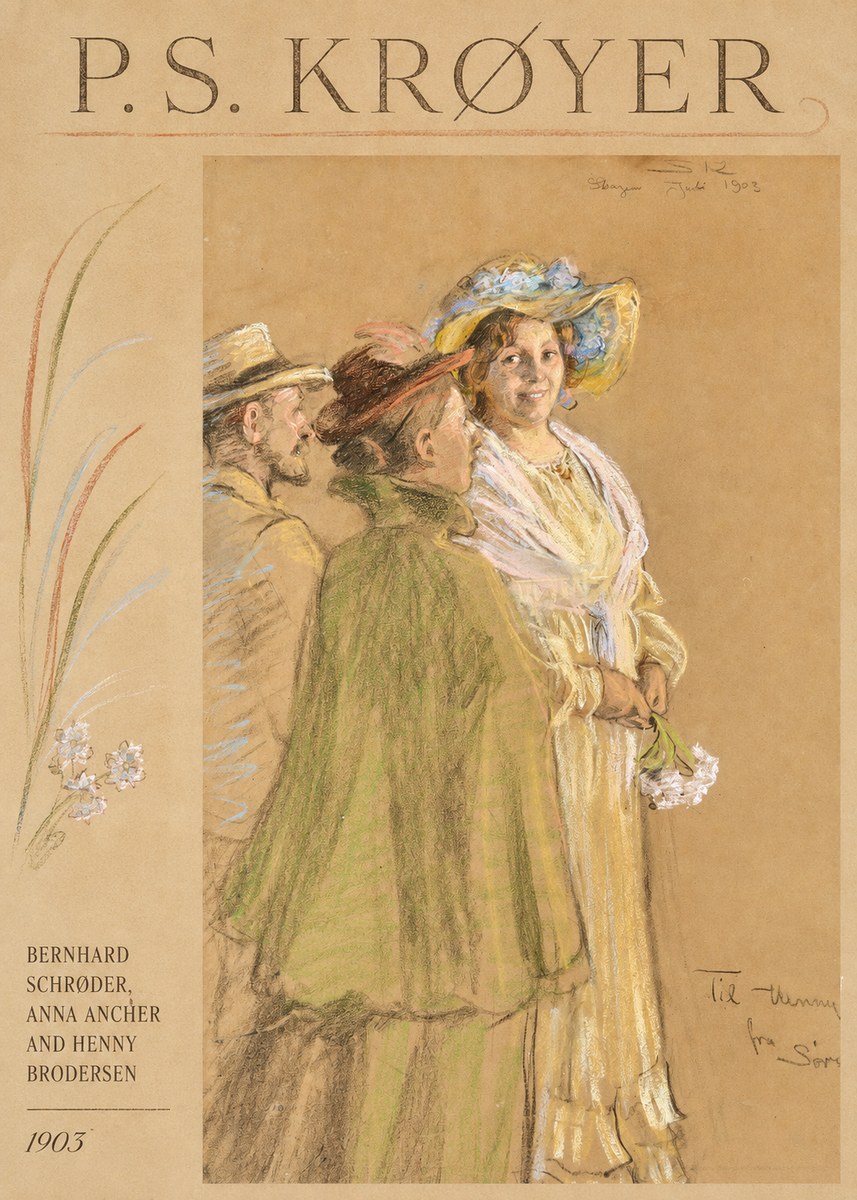 P.S. Krøyer Bernhard Schrøder, Anna Ancher and Henny Brodersen No3 - Plakát