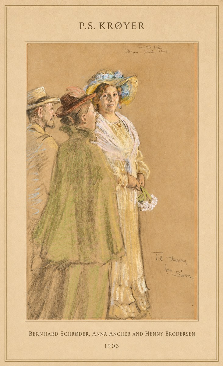 P.S. Krøyer Bernhard Schrøder, Anna Ancher and Henny Brodersen No4 - Plakát