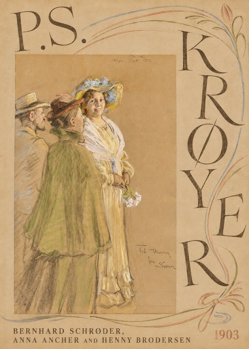P.S. Krøyer Bernhard Schrøder, Anna Ancher and Henny Brodersen No5 - Plakát
