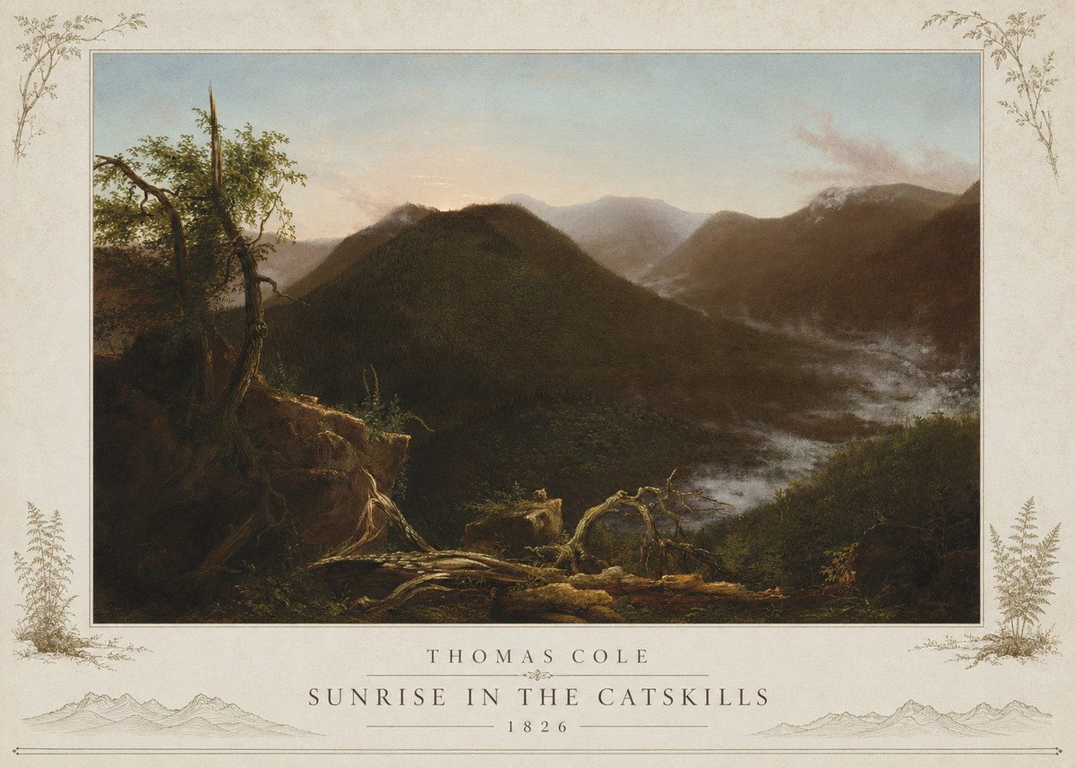 Thomas Cole Sunrise in the Catskills I No5 - Plakát