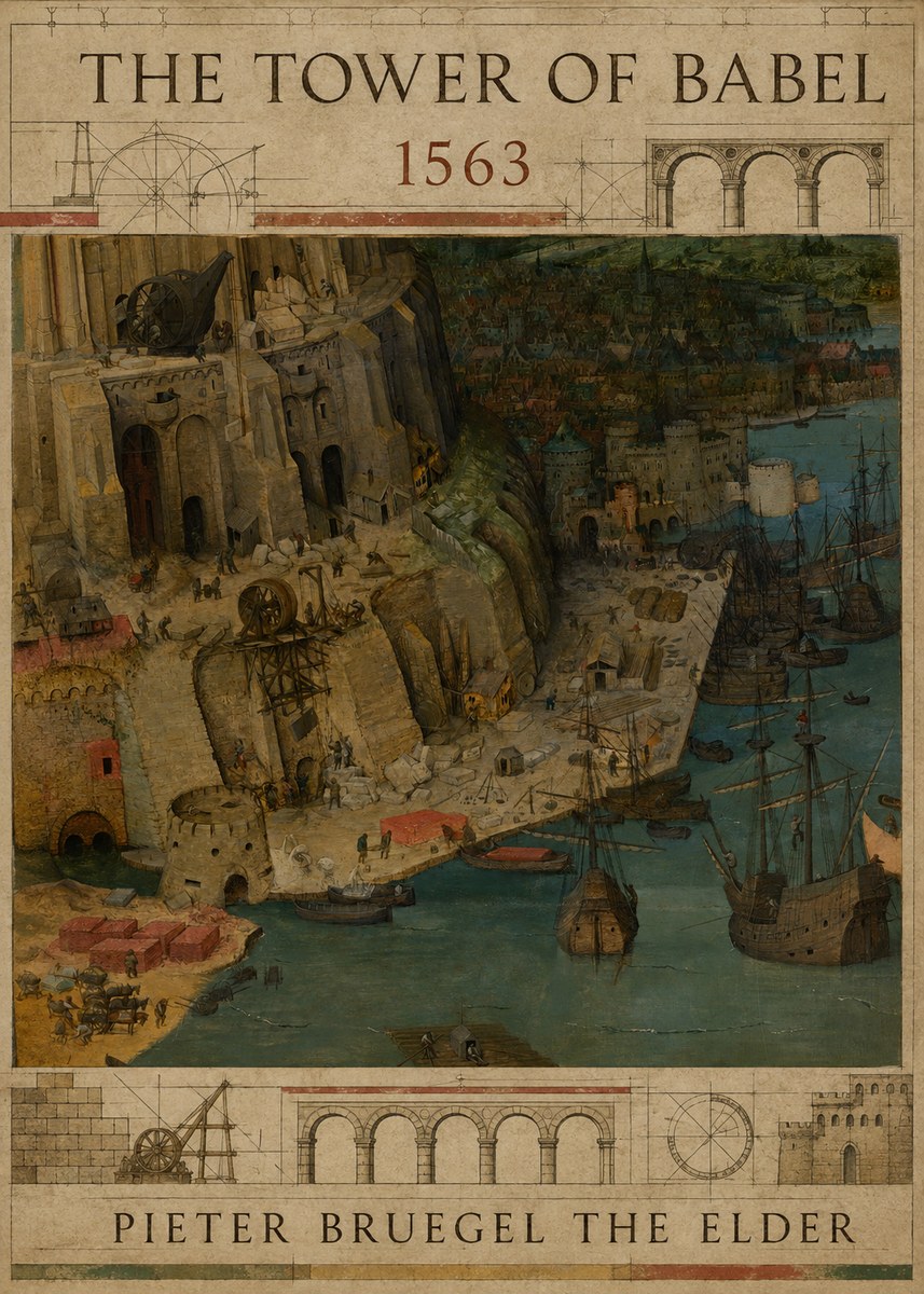 Pieter Bruegel The Tower of Babel VI No2 - Plakát