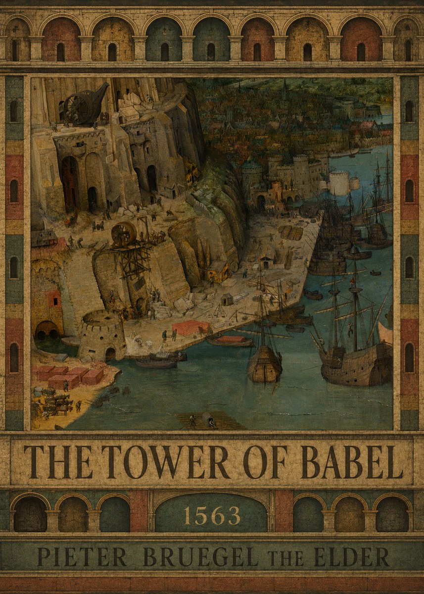 Pieter Bruegel The Tower of Babel VI No3 - Plakát