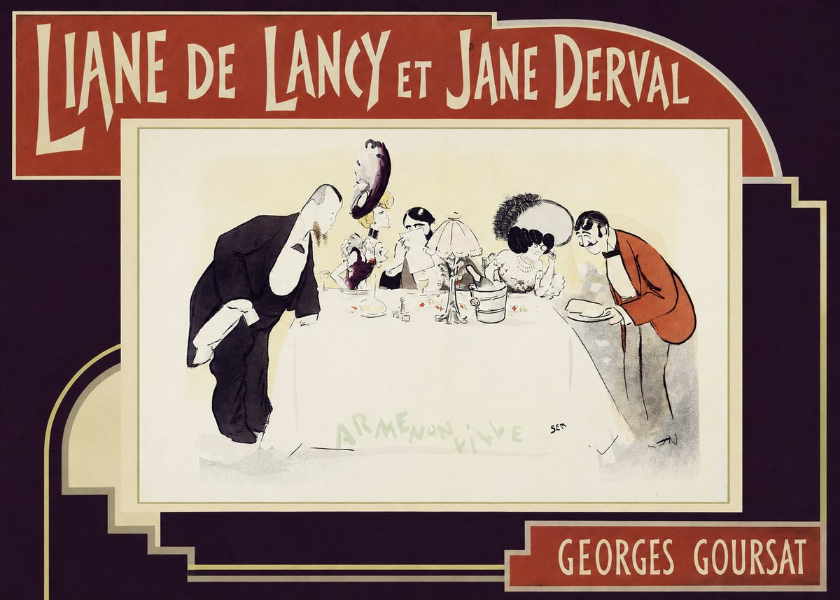 Georges Goursat Liane De Lancy Et Jane Derval No4 - Plakát