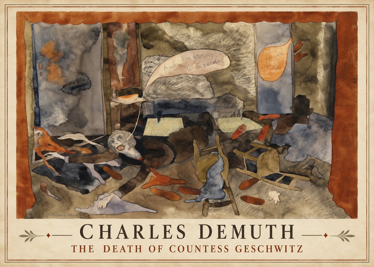 Charles Demuth The Death of Countess Geschwitz No1 - Plakát