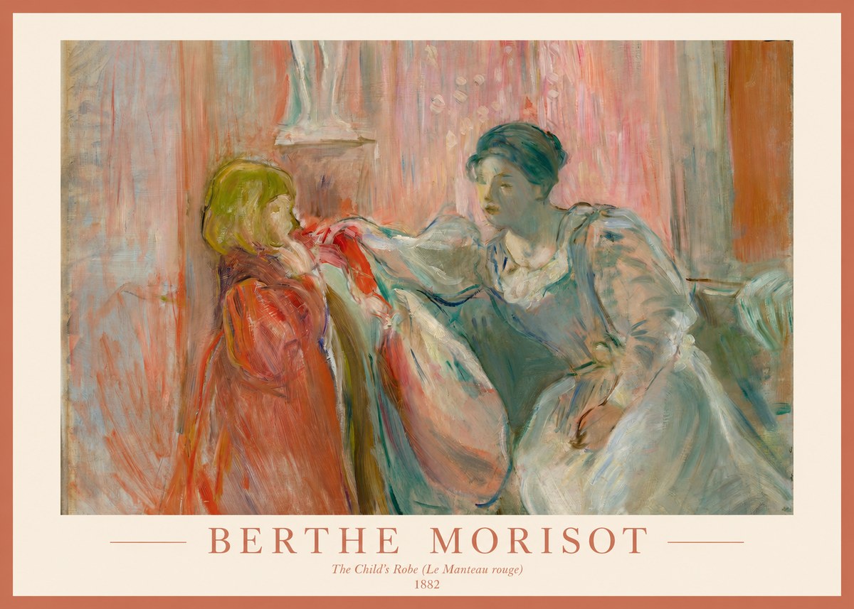 Berthe Morisot The Child's Robe (Le Manteau Rouge) No1 - Plakát