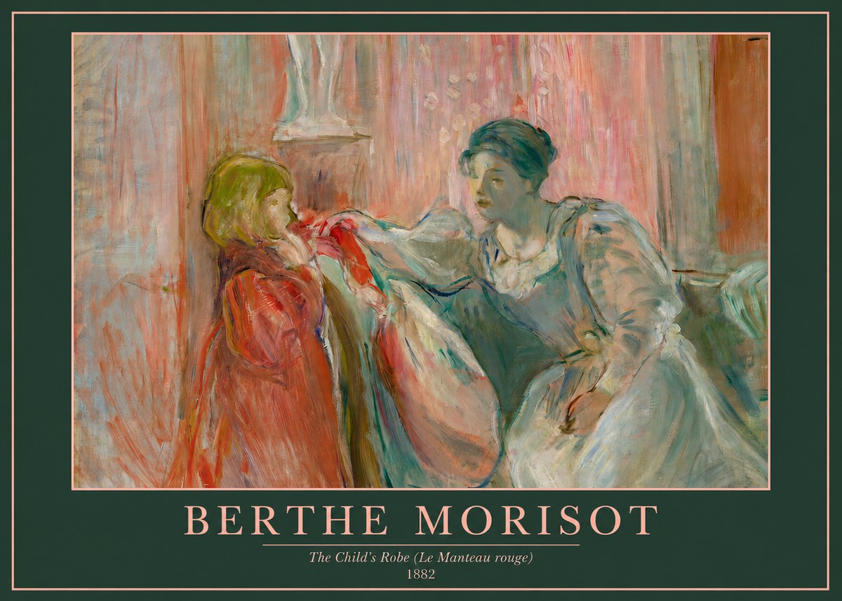 Berthe Morisot The Child's Robe (Le Manteau Rouge) No2 - Plakát
