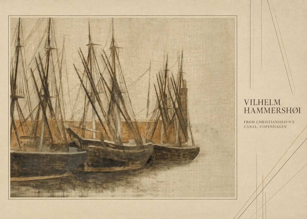 Vilhelm Hammershøi From Christianshavn's Canal, Copenhagen No4 - Plakát