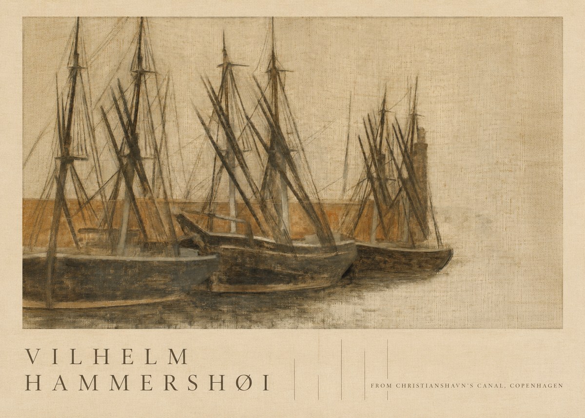 Vilhelm Hammershøi From Christianshavn's Canal, Copenhagen No5 - Plakát