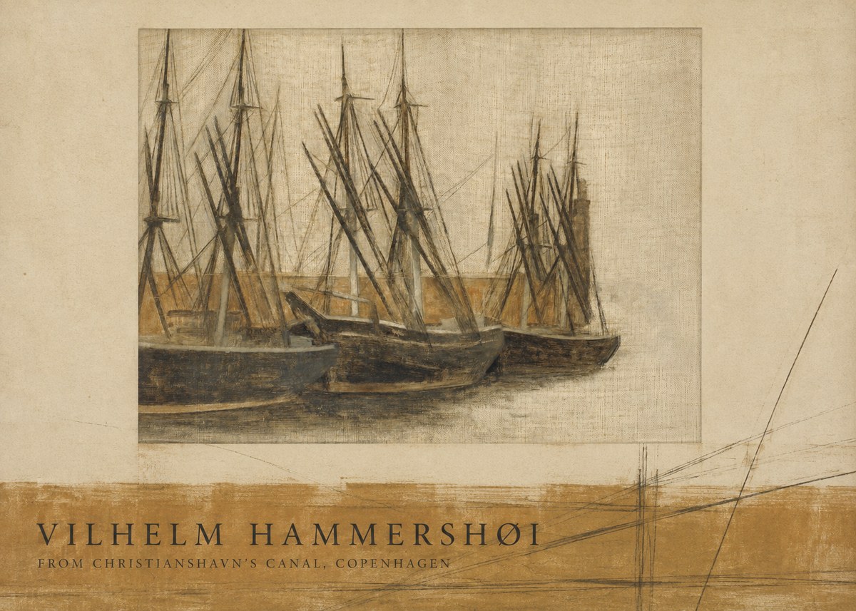 Vilhelm Hammershøi From Christianshavn's Canal, Copenhagen No6 - Plakát