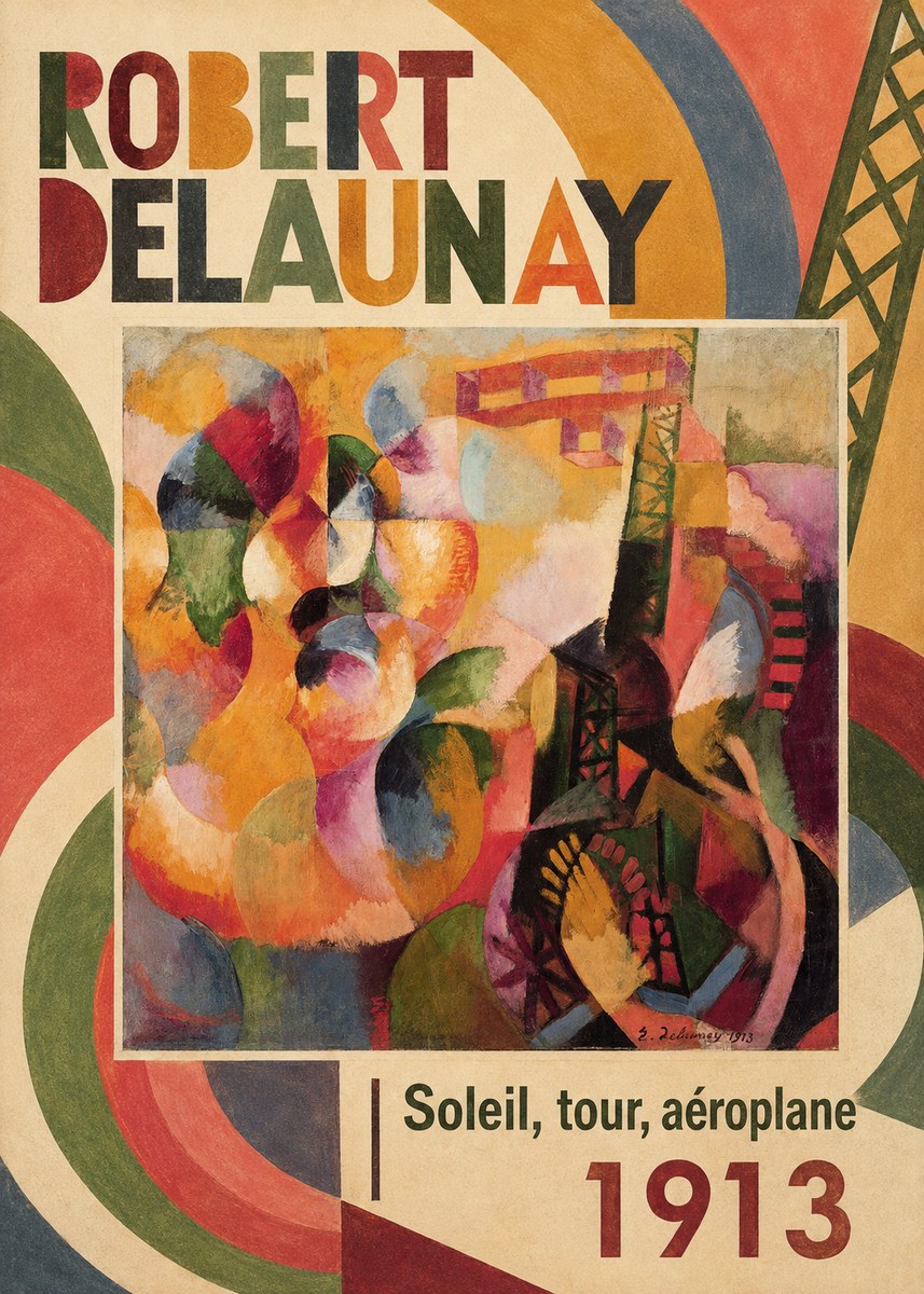 Robert Delaunay Soleil, Tour, Aéroplane No2 - Plakát