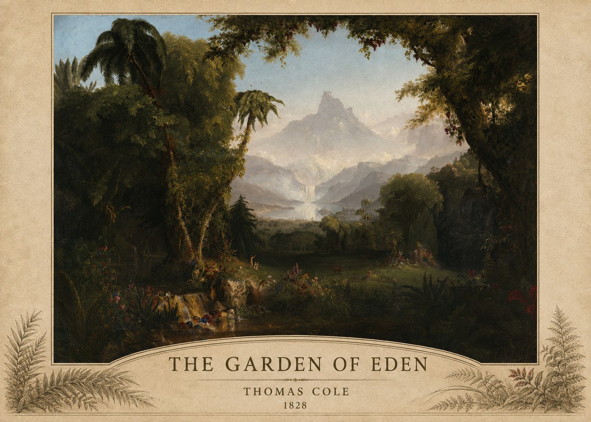Thomas Cole The Garden of Eden I No5 - Plakát