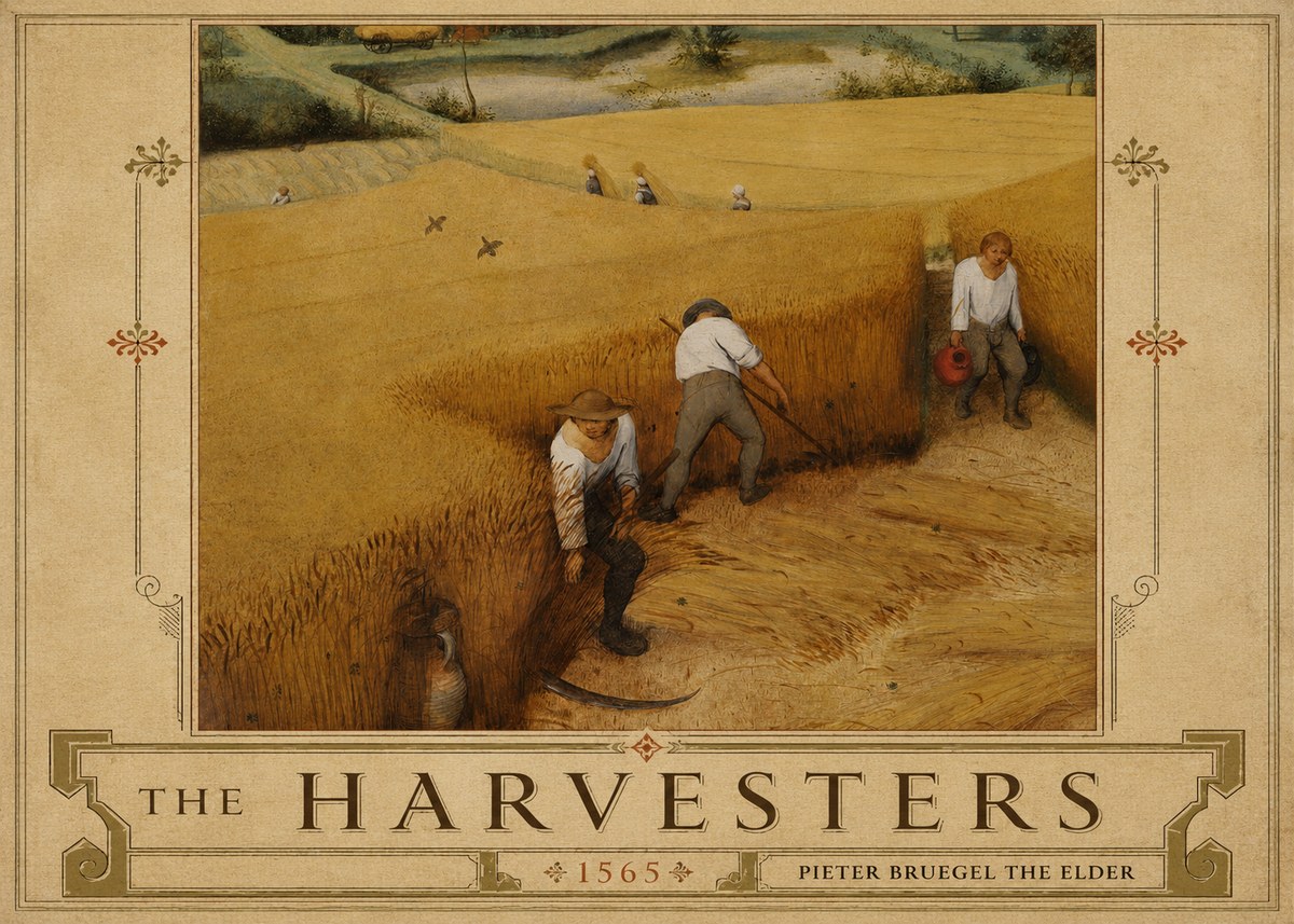 Pieter Bruegel The Harvesters IV No5 - Plakát