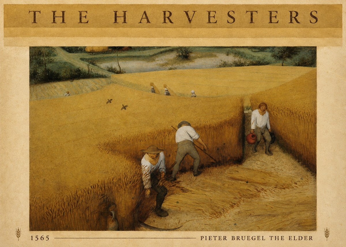 Pieter Bruegel The Harvesters IV No6 - Plakát