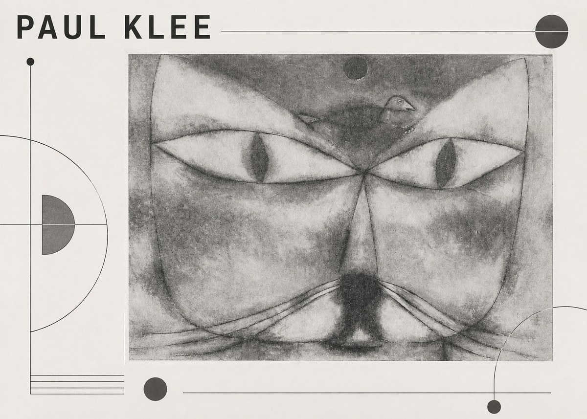Paul Klee Cat and Bird No3 - Plakát