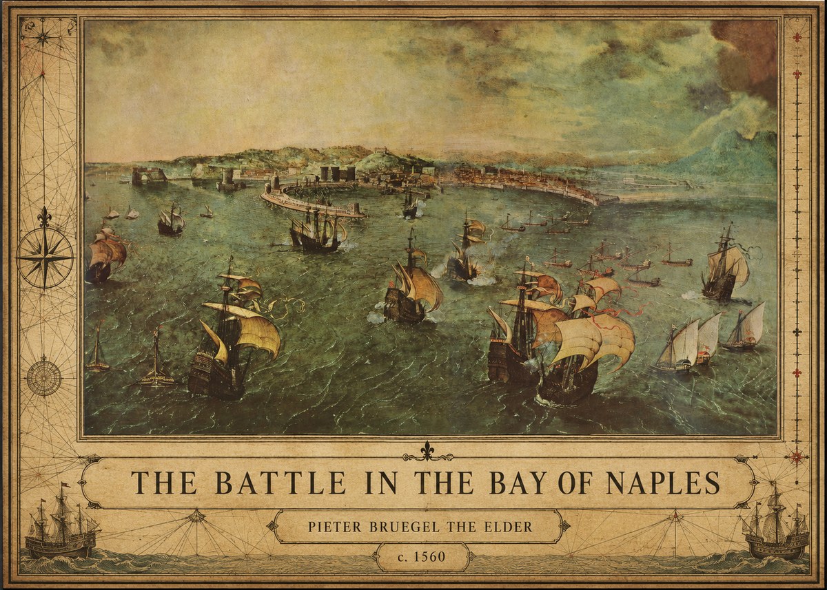 Pieter Bruegel The Battle in the Bay of Naples No2 - Plakát