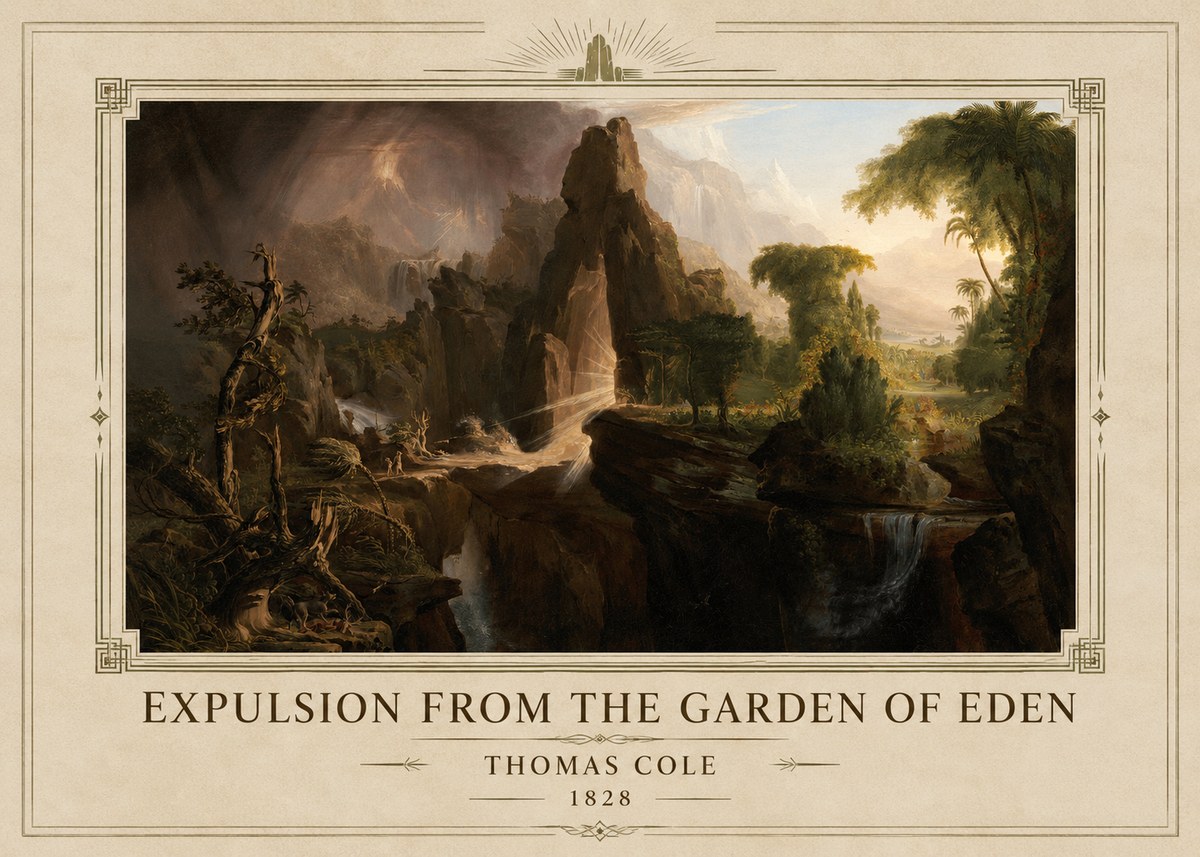 Thomas Cole Expulsion from the Garden of Eden I No1 - Plakát