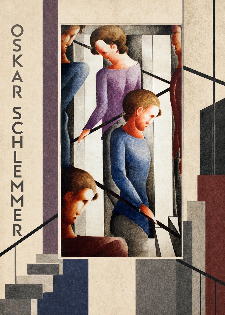 Oskar Schlemmer Staircase Figures I No3 - Plakát