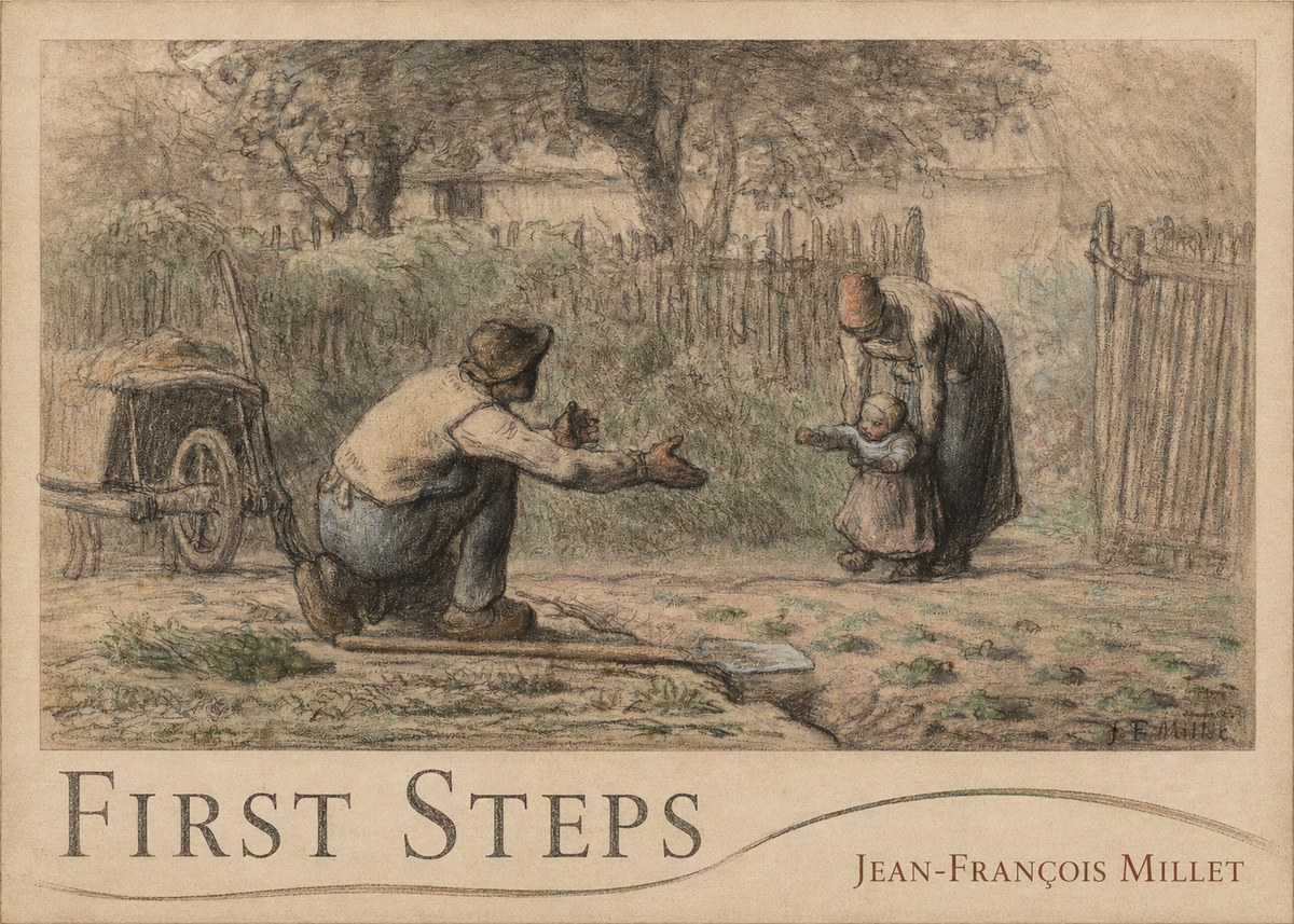 Jean-François Millet First Steps No3 - Plakát