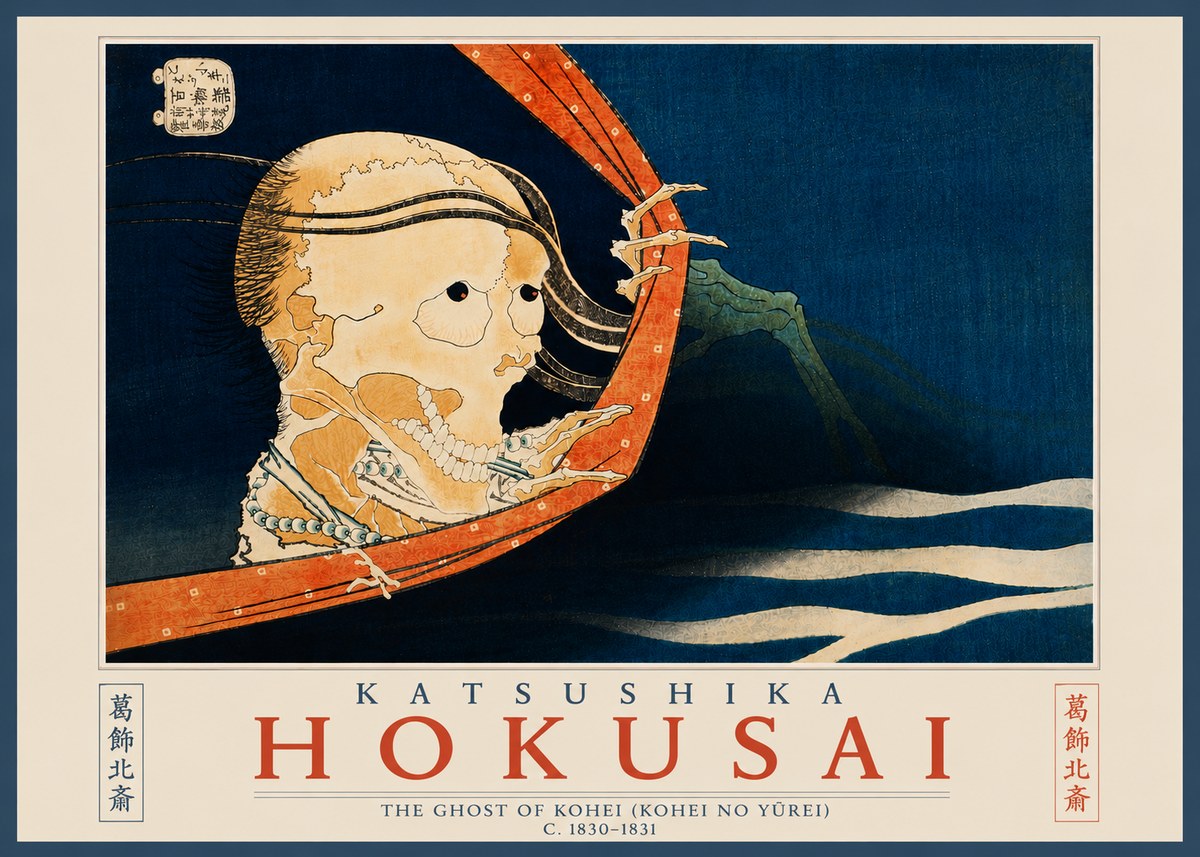 Katsushika Hokusai The Ghost of Kohei (Kohei No Yūrei) No6 - Plakát