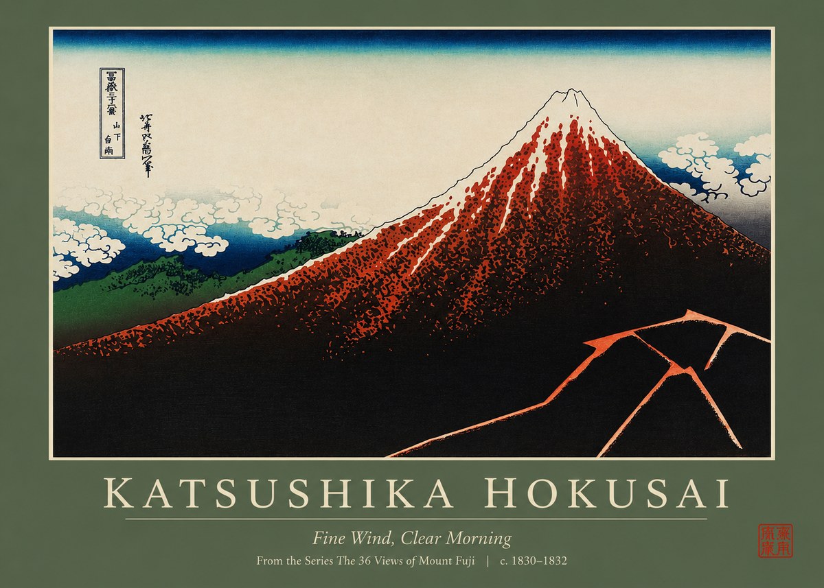 Katsushika Hokusai Fine Wind, Clear Morning No2 - Plakát