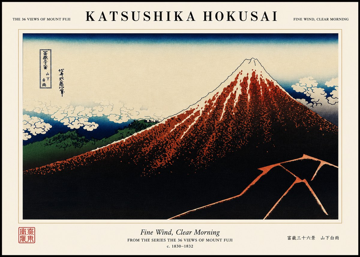 Katsushika Hokusai Fine Wind, Clear Morning No4 - Plakát