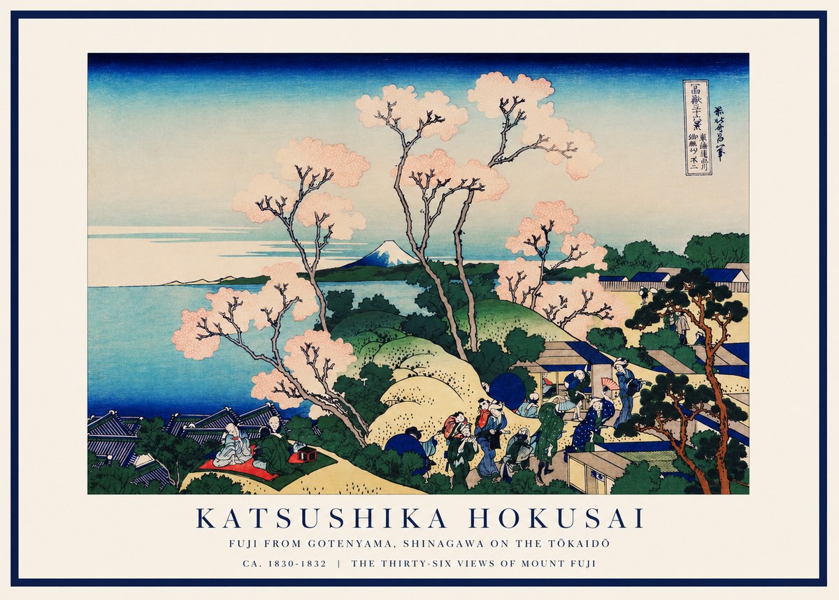 Katsushika Hokusai Fuji from Gotenyama, Shinagawa on the Tōkaidō No1 - Plakát