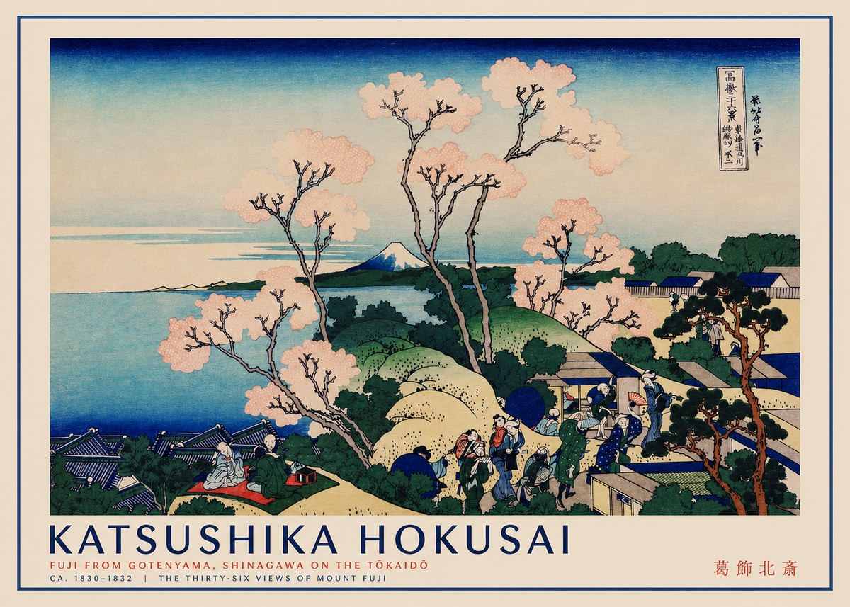 Katsushika Hokusai Fuji from Gotenyama, Shinagawa on the Tōkaidō No2 - Plakát