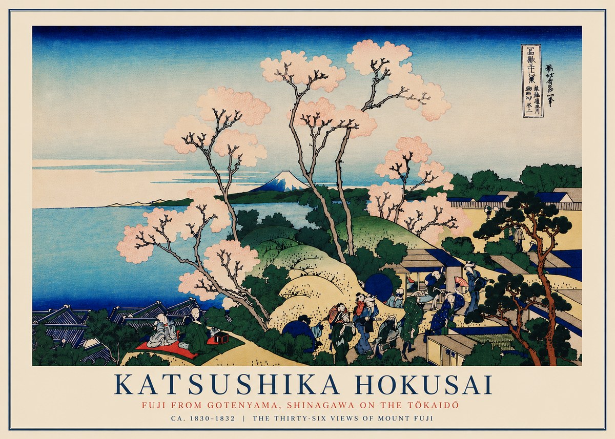 Katsushika Hokusai Fuji from Gotenyama, Shinagawa on the Tōkaidō No5 - Plakát