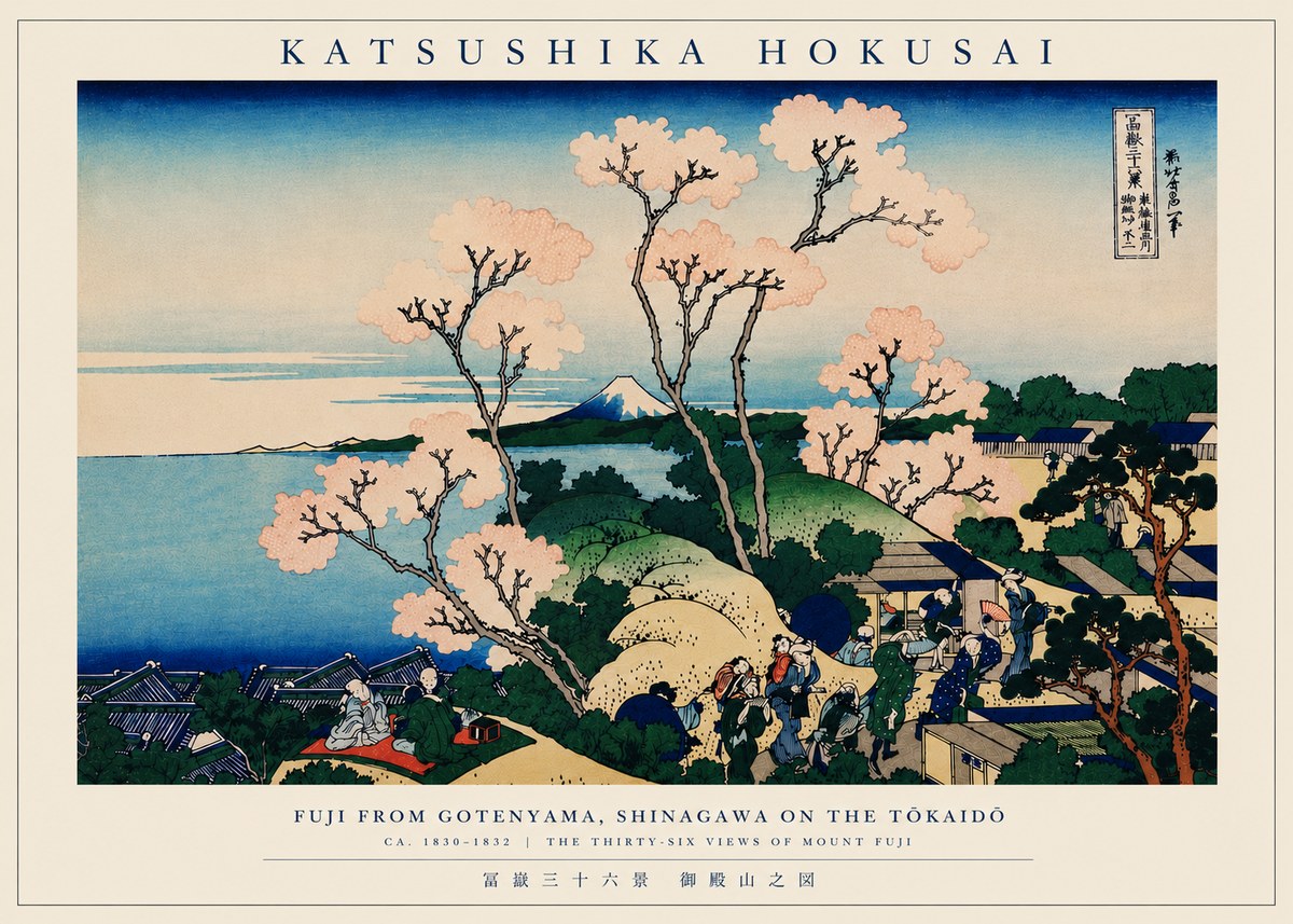 Katsushika Hokusai Fuji from Gotenyama, Shinagawa on the Tōkaidō No6 - Plakát