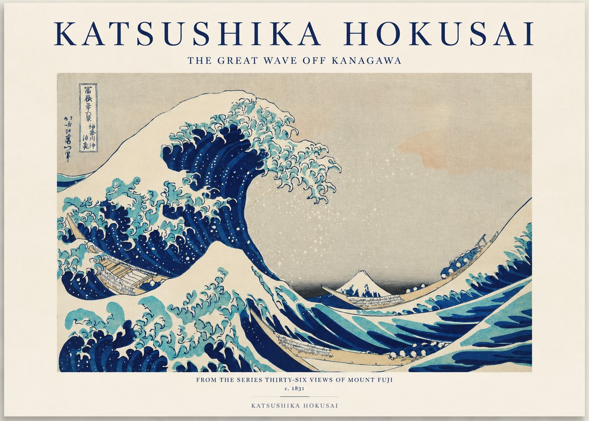 Katsushika Hokusai The Great Wave off Kanagawa I No1 - Plakát