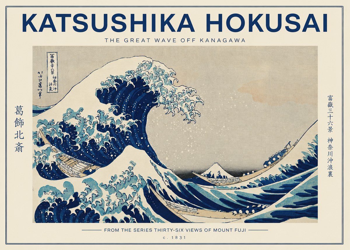 Katsushika Hokusai The Great Wave off Kanagawa I No2 - Plakát