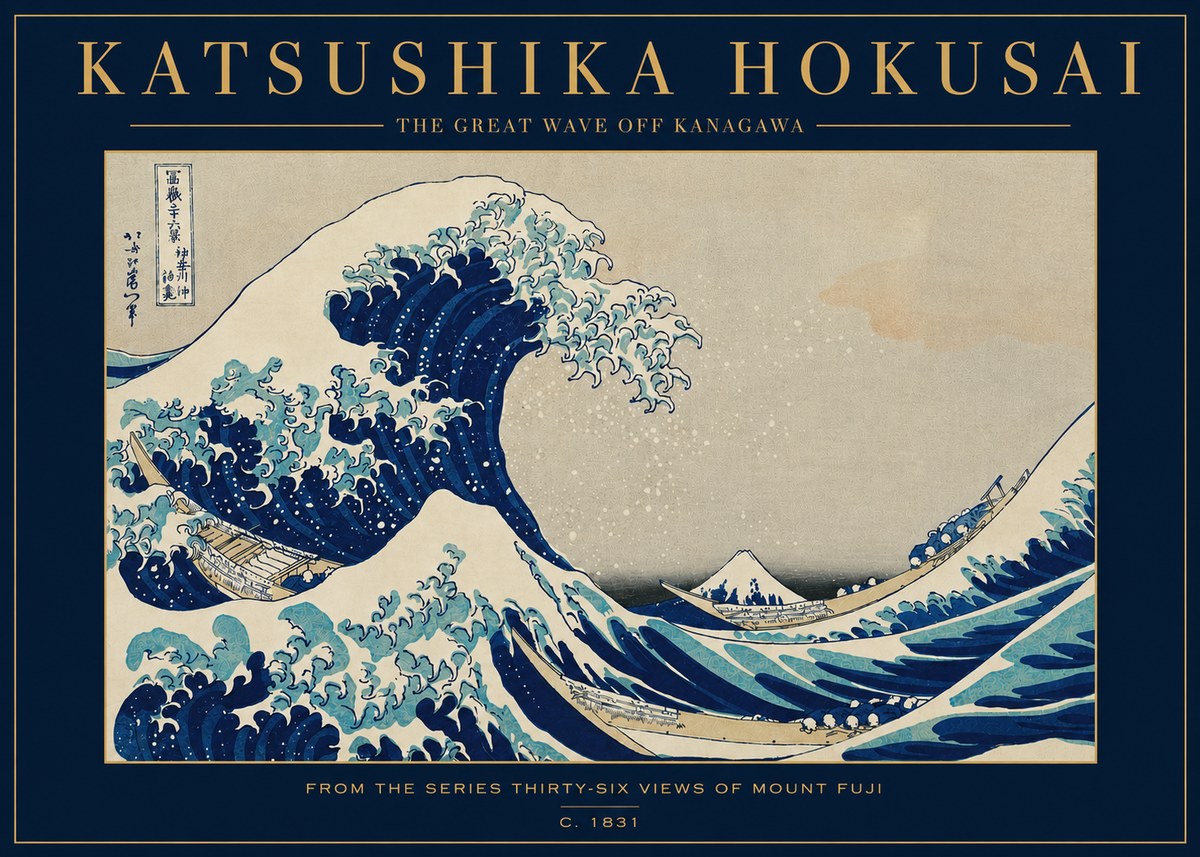 Katsushika Hokusai The Great Wave off Kanagawa I No3 - Plakát