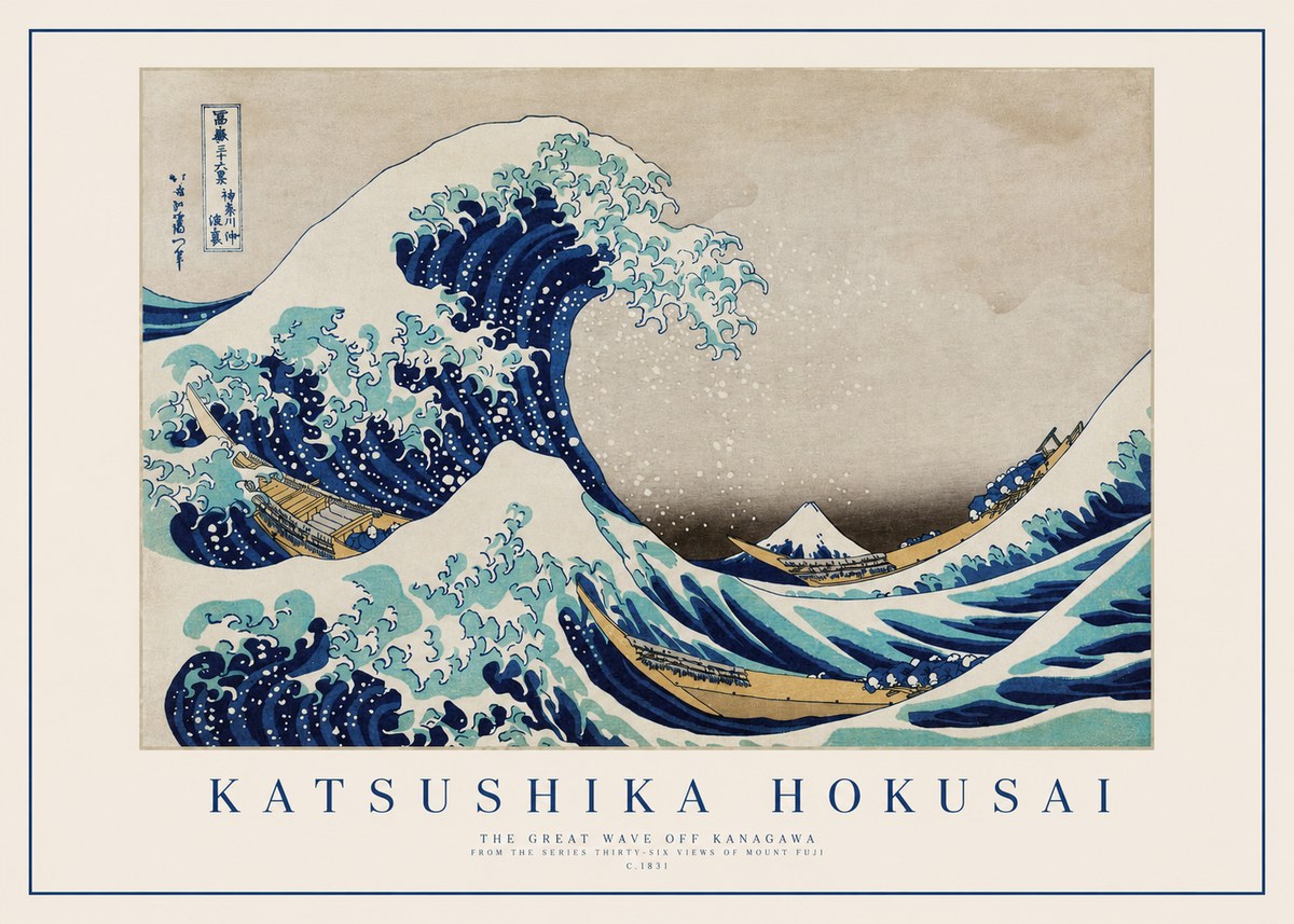 Katsushika Hokusai The Great Wave off Kanagawa II No1 - Plakát