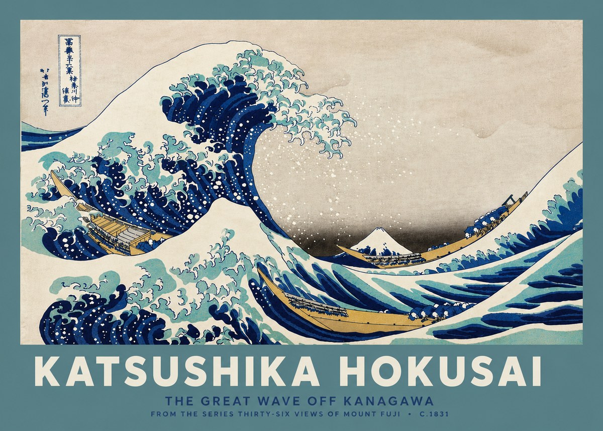 Katsushika Hokusai The Great Wave off Kanagawa II No4 - Plakát