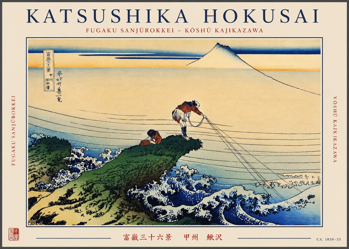 Katsushika Hokusai Fugaku Sanjūrokkei - Kōshū Kajikazawa No2 - Plakát