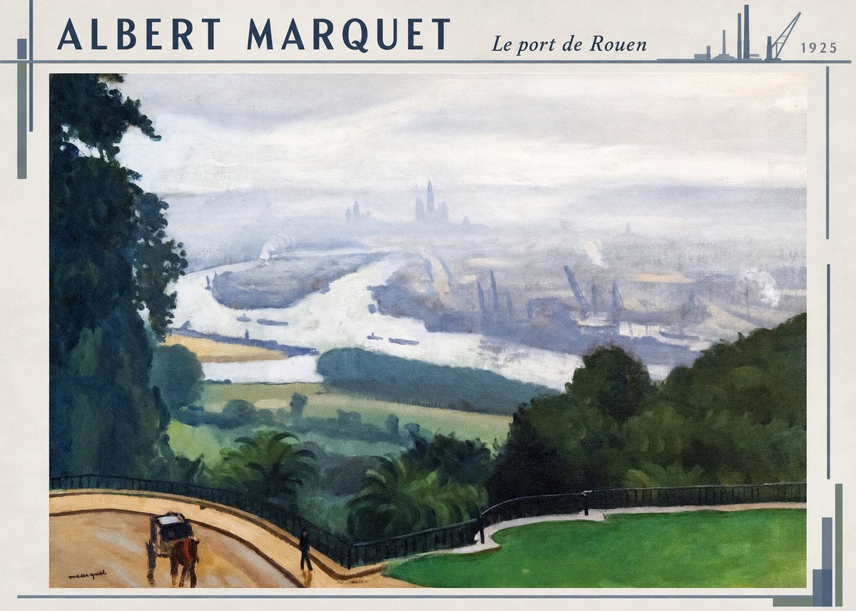 Albert Marquet Le Port De Rouen No3 - Plakát
