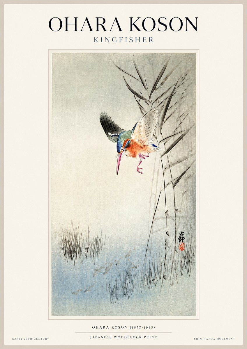 Ohara Koson Kingfisher No1 - Plakát