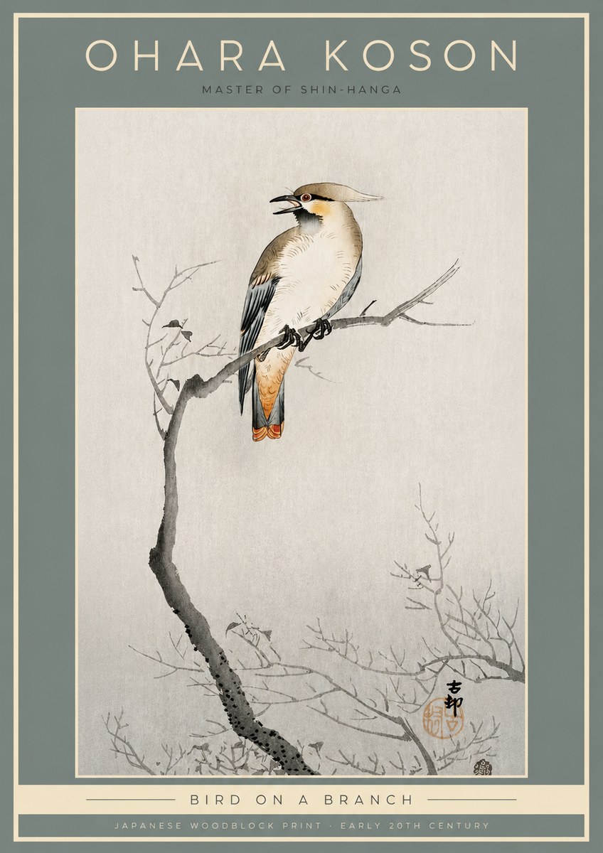 Ohara Koson Bird on a Branch I No2 - Plakát