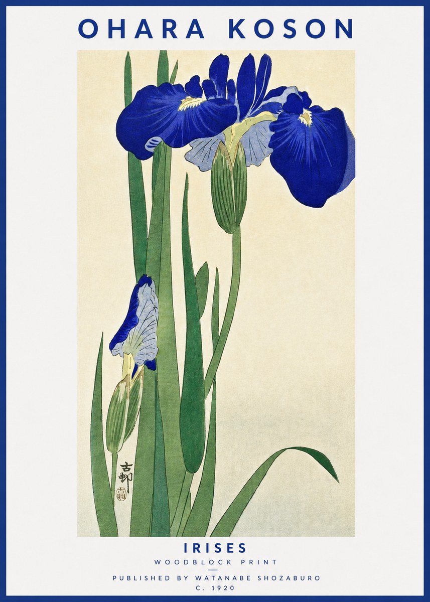 Ohara Koson Irises I No3 - Plakát