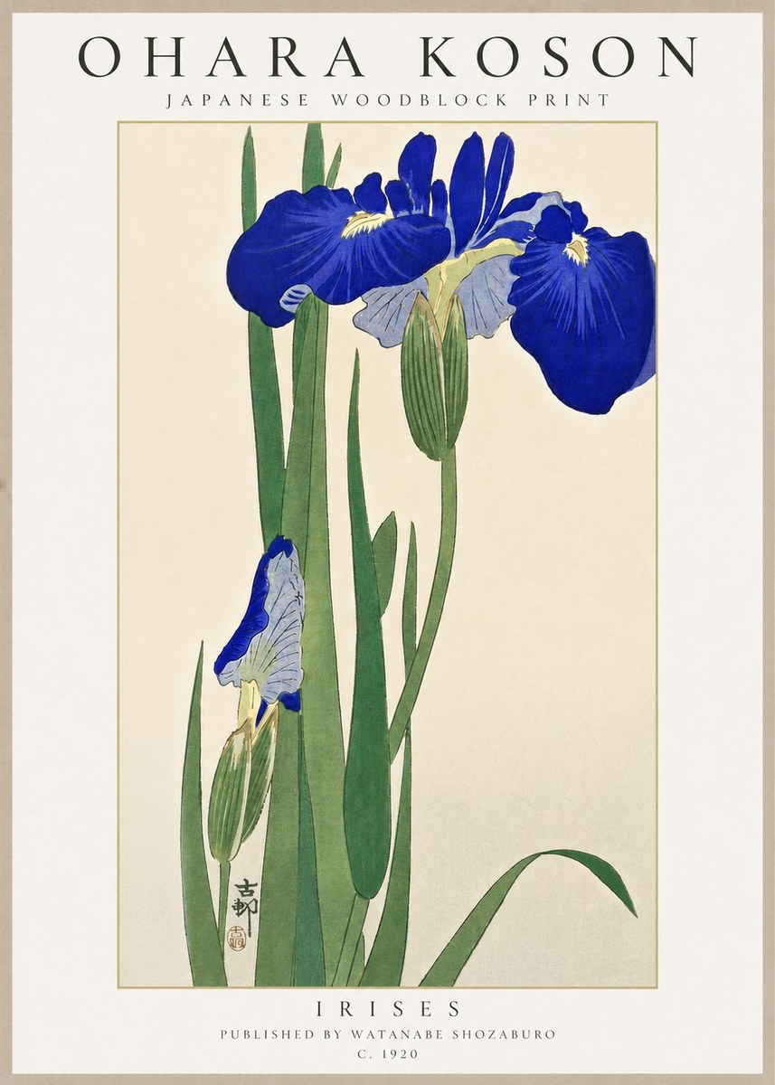 Ohara Koson Irises I No6 - Plakát