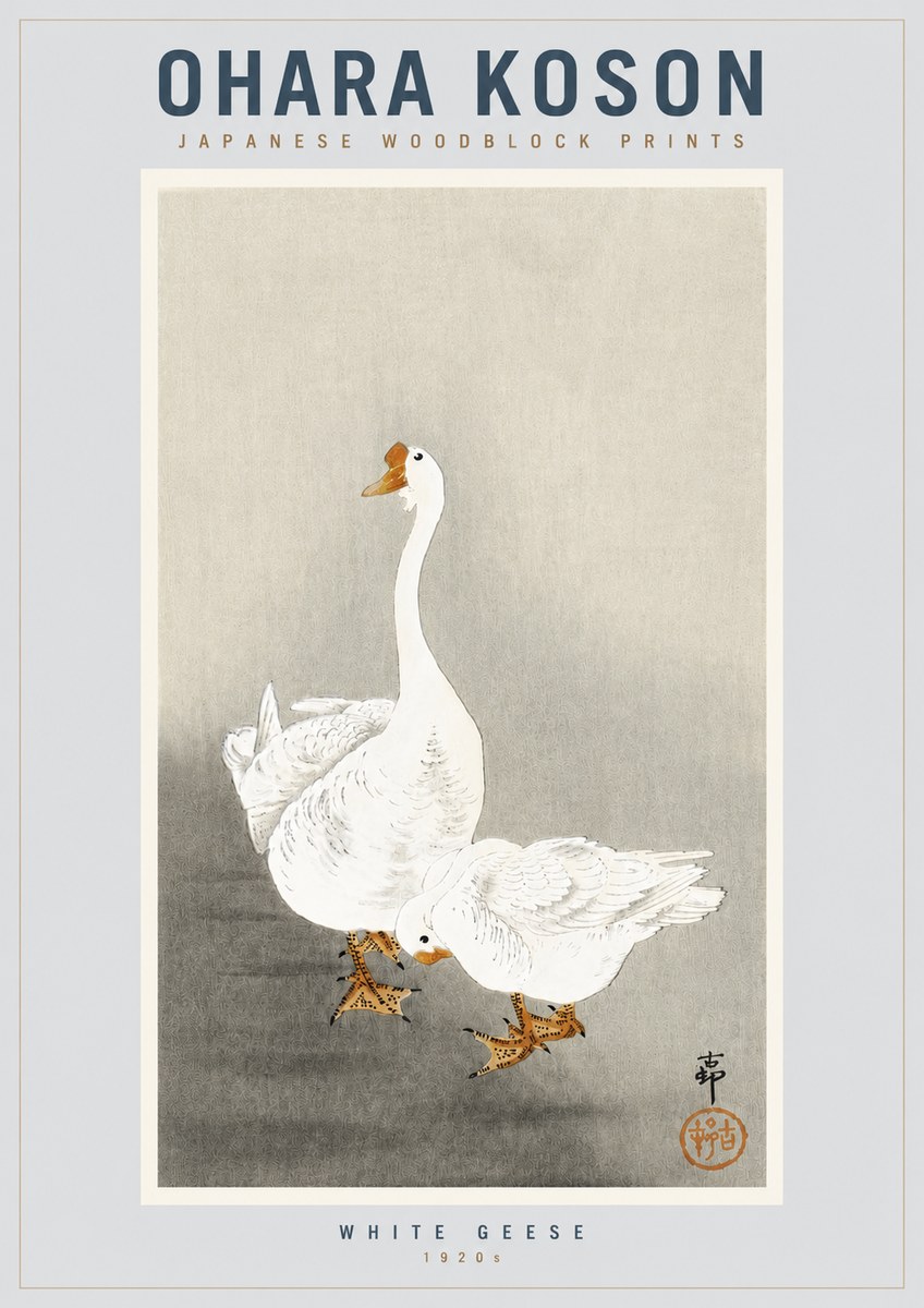 Ohara Koson White Geese No4 - Plakát