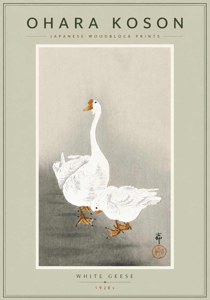 Ohara Koson White Geese No6 - Plakát