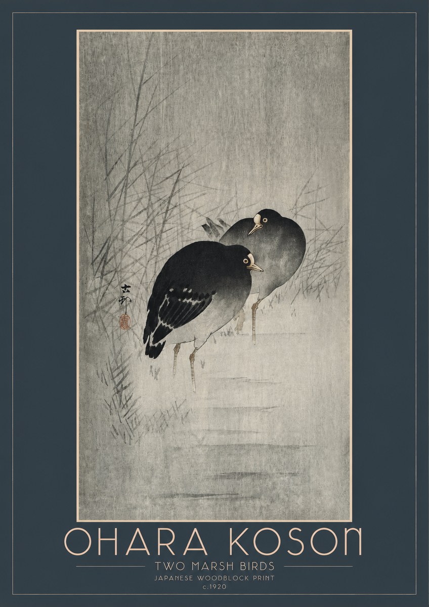 Ohara Koson Two Marsh Birds No2 - Plakát