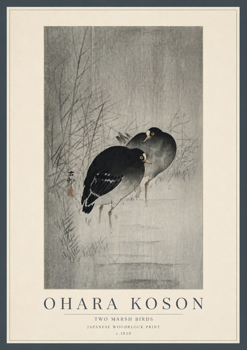 Ohara Koson Two Marsh Birds No5 - Plakát