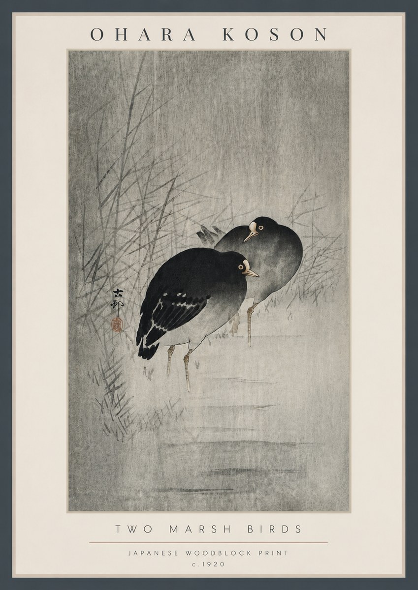Ohara Koson Two Marsh Birds No6 - Plakát