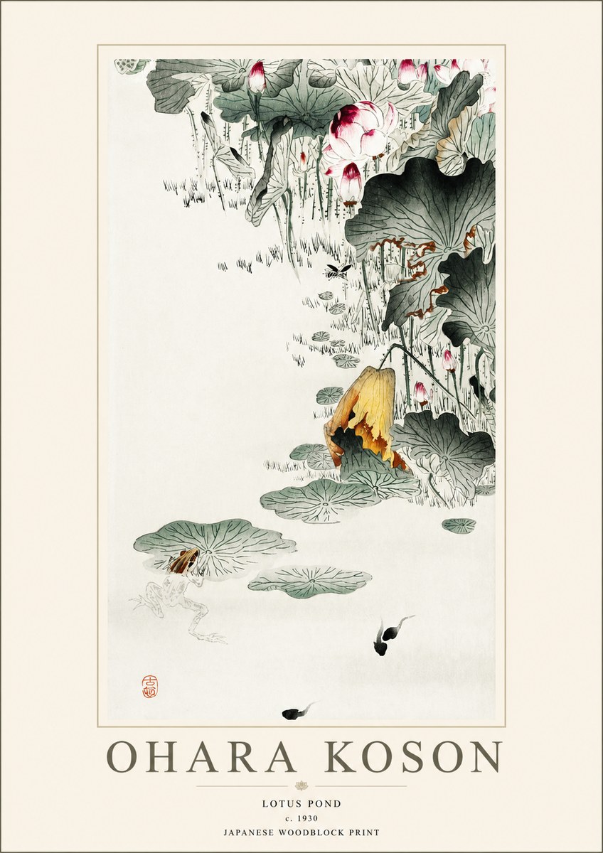 Ohara Koson Lotus Pond No1 - Plakát