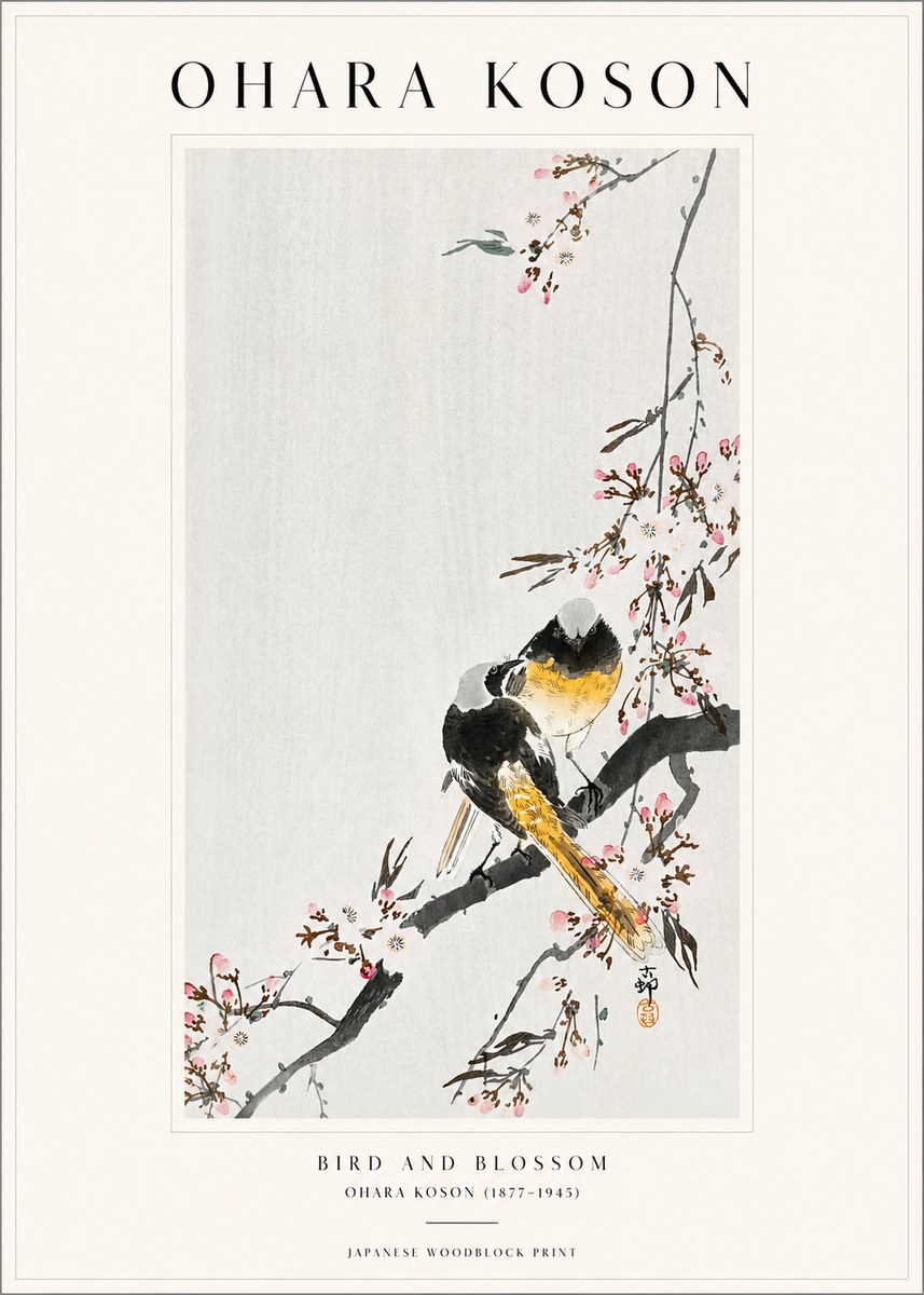 Ohara Koson Bird and Blossom No1 - Plakát