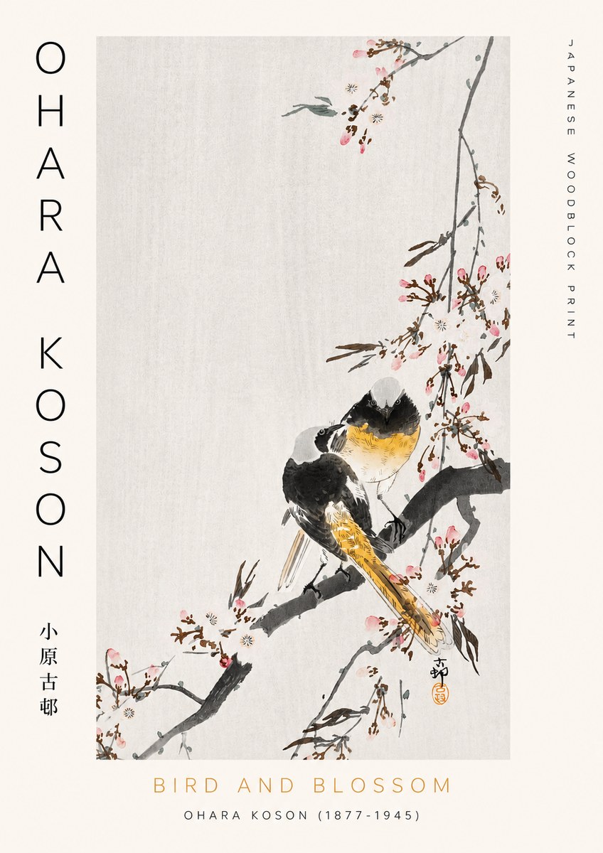 Ohara Koson Bird and Blossom No2 - Plakát
