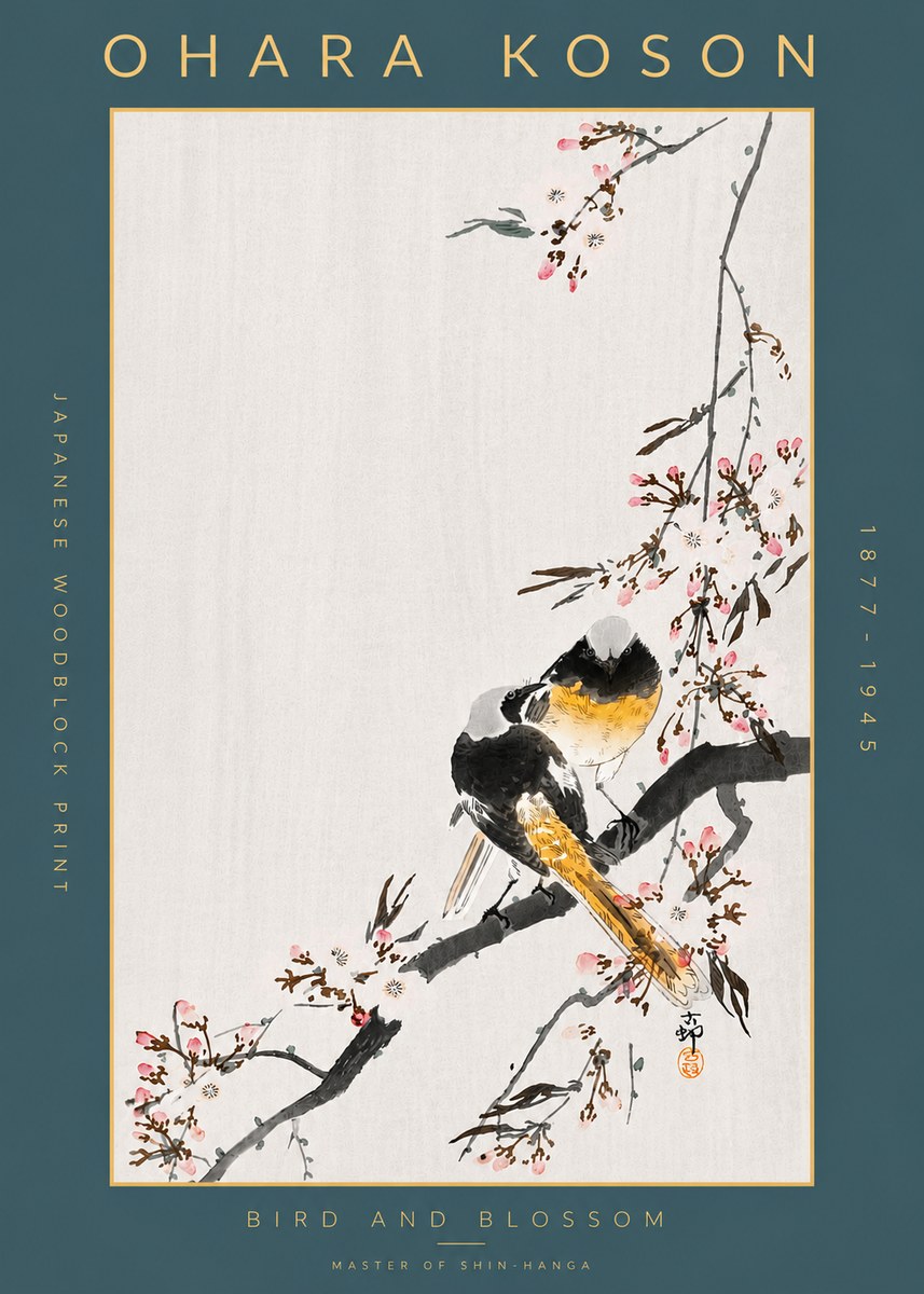Ohara Koson Bird and Blossom No6 - Plakát