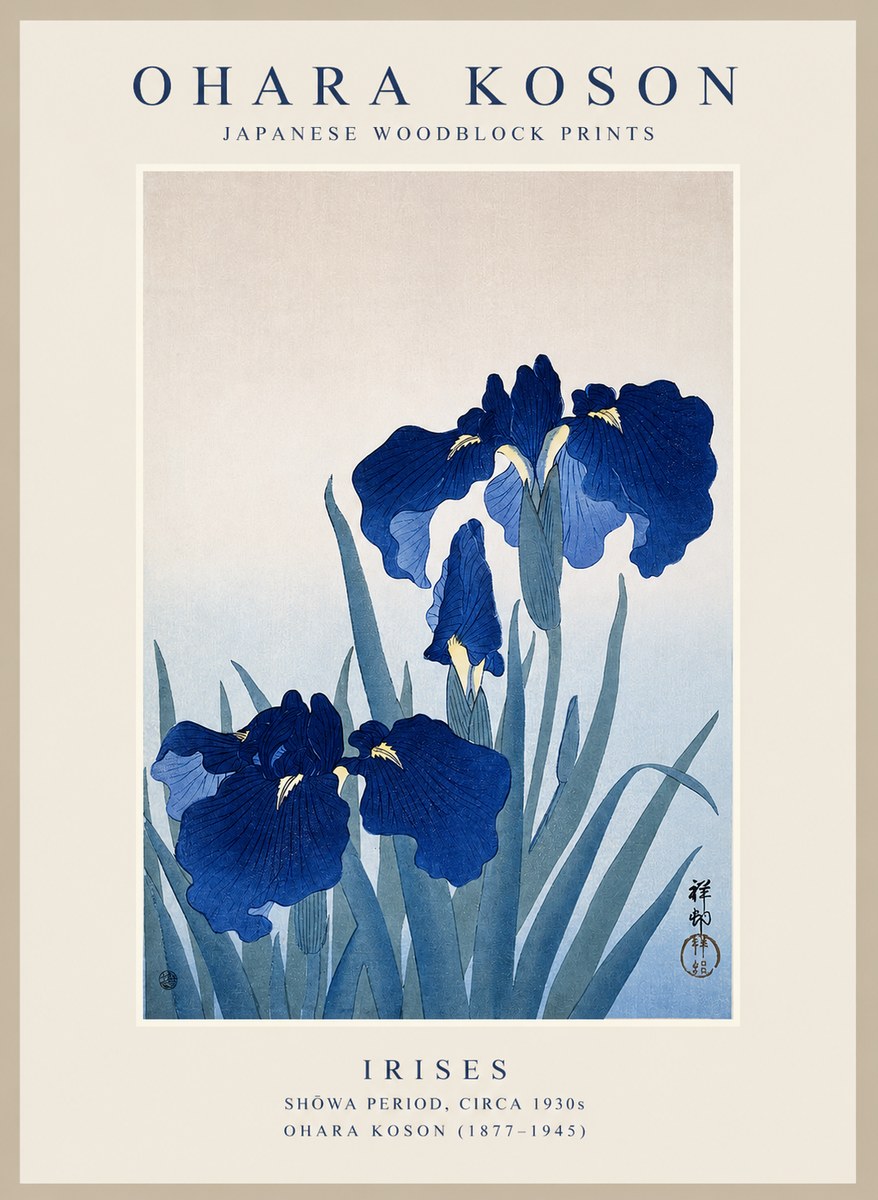 Ohara Koson Iris Es No1 - Plakát